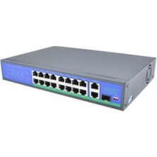 İsee Isee Switch ISS-1018P 16 Port Poe Switch (250W)+2 Port GB Uplınk 250M Aktif Poe