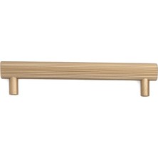 System 9733 Silindir Çizgili Kulp Pirinç Saten Renk 160 mm (Iki Delik Arası Mesafe)