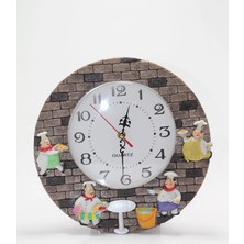 Marsilyan Aşçı Tasarımlı Polyester Duvar Saati Model 2