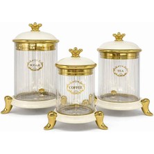 Rossev Kıng Krem Gold Vakum Kapaklı Kavanoz Seti 3 'lü