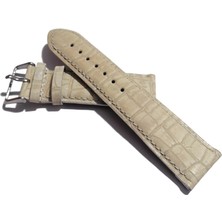 Fado&her Saate Uyumlu Hakiki  Deri Saat  Kordonu Krem  22  mm  ( 322  )