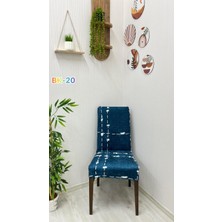 Desenli Baskılı Kadife Elastik Esnek Sandalye Koruyucu Örtü - Model Bk-20 - Dört Adet