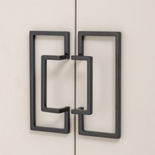 System 4704 Modern Kulp Yarım Tek Adet - Siyah Renk 96 mm (Iki Delik Arası Mesafe)