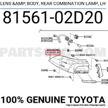 Tyc Toyota Corolla Arka Stop Sol 2018 (Oem No:  8156102D20)