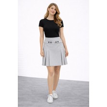 Centilmen White Önü Düğme Detaylı Etek  35081