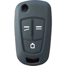 Otohousse Opel Astra Insignia Corsa Sustalı Anahtar Uyumlu Silikon Oto Anahtar Kumanda Kabı Kılıf Siyah