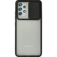 Genel Tedarik Samsung Galaxy A72 Kılıf Palm Buzlu Kamera Sürgülü Silikon - SIYAH-(5796) - EMTHBA8284-3360