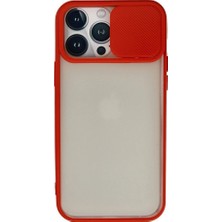 Genel Tedarik iPhone 13 Pro Max Kılıf Palm Buzlu Kamera Sürgülü Silikon - KIRMIZI-(5796) - EMTHBA1650-233