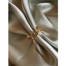 Aurah Dikdörtgen Taş Detaylı Yüzük