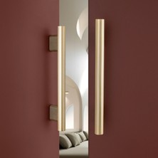 System 9772 Silindir Çizgili Çekme/sürgü Kapı Kolu Altın Saten Renk 24 cm (Iki Delik Arası Mesafe)