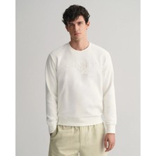 Gant Bisiklet Yaka Logo Dokuma Slim Fit Sweatshirt