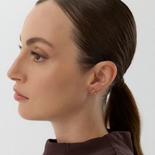 Aja Solara Düğüm Figürlü Sallantılı Pimli Altın Küpe