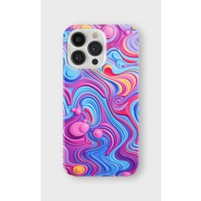 Lelia iPhone 14 Pro Uyumlu Baskılı Şeffaf Telefon Kılıfı | Koleksiyon: Colorwave Flux