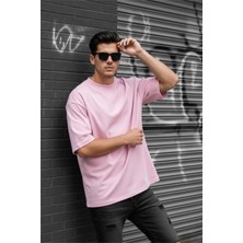 Oksit Benriy Erkek Oversize Basic Bisiklet Yaka Pamuklu T-Shirt Rahat Kesim Unisex Sevgili Kombini