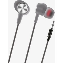 Linktech Spor Silikonlu Kablolu Kulaklık , Linktech H315 Gri Mikrofonlu Kablolu Kulak Içi Kulaklık , Aux Kablolu Kulaklık