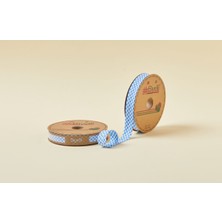 Buffer Biye Ekoseli Katlı E01 Mavi 2 cm 25 Metre %65 Koton %35 Polyester