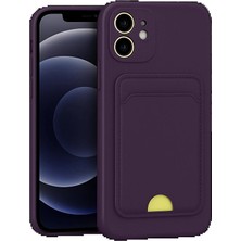 Genel Tedarik iPhone 11 Kılıf Kelvin Kartvizitli Silikon - Derin MOR-(5796) - EMTHBA2176-5211