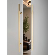 System 9726 Silindir Tırtıklı Çekme/sürgü Kapı Kolu Altın Saten Rengi 30 cm (Iki Delik Arası Mesafe)