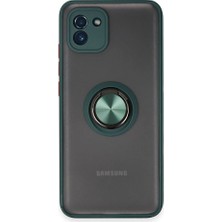 Genel Tedarik Samsung Galaxy A03 Kılıf Montreal Yüzüklü Silikon Kapak - YEŞIL-(5796) - EMTHBA3330-4630