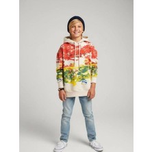Zekids Erkek Çocuk Batik Desenli Kapüşonlu Sweatshirt