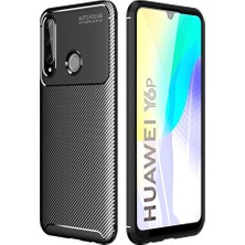 Bi Seyyar Huawei Y6P Kılıf Auto Focus Karbon Kapak - SIYAH-(5796) - BISE4498-2946