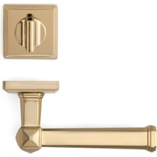 System Kayla Rozetli Kapı Kolu Gold Renk Wc (Lavabo-Banyo-Tuvalet Rozetli)