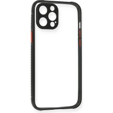 Genel Tedarik iPhone 12 Pro Kılıf Miami Şeffaf Silikon - SIYAH-(5796) - EMTHBA4200-2845