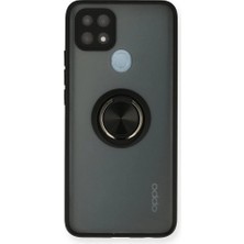 Genel Tedarik Oppo A15 Kılıf Montreal Yüzüklü Silikon Kapak - SIYAH-(5796) - EMTHBA9228-7626