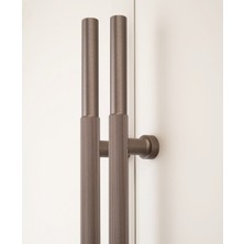 System 9718 Silindir Ince Çizgili Çekme/sürgü Kapı Kolu Koyu Bronz Saten 30 cm (Iki Delik Arası Mesafe)