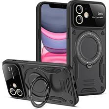 Genel Tedarik iPhone 11 Kılıf Joy Lens Standlı Kapak - SIYAH-(5796) - EMTHBA9583-2609