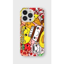 Lelia iPhone 16 Pro Max Uyumlu Baskılı Şeffaf Telefon Kılıfı | Koleksiyon: Snacktoon Delight