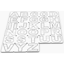 1 Fark Ahşap Puzzle Harfler Alfabe Eğitim Seti