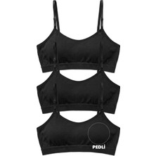 Öts Kız Çocuk 3’lü Pamuklu Büstiyer Ayarlanabilir Askılı Çıkarılabilir Pedli Ergonomik Toparlayıcı (6300-3)