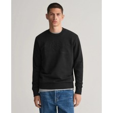 Gant Bisiklet Yaka Logo Dokuma Slim Fit Sweatshirt