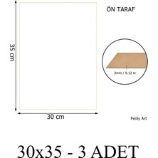 Feoly Art 3 mm 30X35 Mdf Plaka (3 Adet) - Hobi, Maket, Ahşap El Sanatları Için Uygun (3`lü Paket)