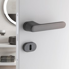 System Akık Rozetli Kapı Kolu Füme Renk Oda Rozeti Oda Rozeti