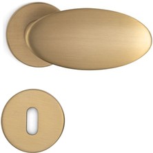 System Oberon Rozetli Kapı Kolu Takımı Altın Saten Renk Oda Rozeti