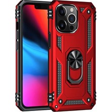 Etc iPhone 13 Pro Kılıf Sofya Yüzüklü Silikon Kapak - KIRMIZI-(5796) - VOANFD4046-9948