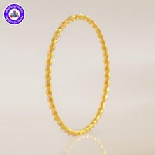 E-Gümüş 925 Ayar Yaldızlı Altın Kaplama Gümüş Burma Bilezik