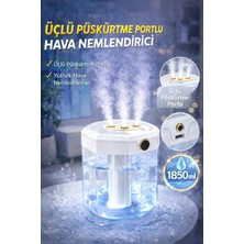 Ecuy Üçlü Püskürtme Portlu 1850 ml Hava Nemlendirici Gün Işıklı, Taşınabilir Yüksek Verimli Nemlendirici