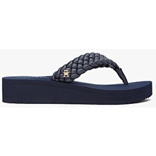Tommy Hilfiger Kadın Th Wedge Cornrow Beach Sandalet Gökyüzü Mavisi Renkli Rahat Tasarım
