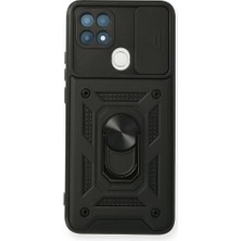 Etc Oppo A15 Kılıf Pars Lens Yüzüklü Silikon - SIYAH-(5796) - MYG8990-9601