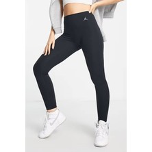Nike Jordan Dri Fit Sport Legging Logo Black Wpmen's Tight Kadın Cepli Spor Tayt Siyah