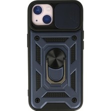 Etc iPhone 13 Kılıf Pars Lens Yüzüklü Silikon - LACIVERT-(5796) - MYG9578-1636