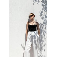 Kameya Ince Askılı Drape Bluz 25S10737