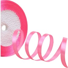 Buffer Saten Kurdele 6 mm Şeker Pembe 1 Metre