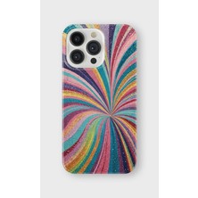 Lelia iPhone 14 Pro Uyumlu Baskılı Şeffaf Telefon Kılıfı | Koleksiyon: Colorwave Flux