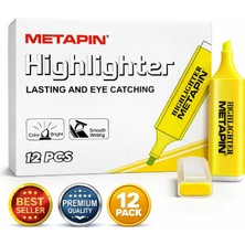 Metapin Fosforlu Kalem Neon Renkler Sarı 12 Adet
