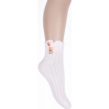 Ugly Duck Kalpli Ayıcık Detaylı Soket Çorap - Ekru