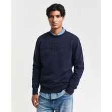 Gant Bisiklet Yaka Logo Dokuma Slim Fit Sweatshirt